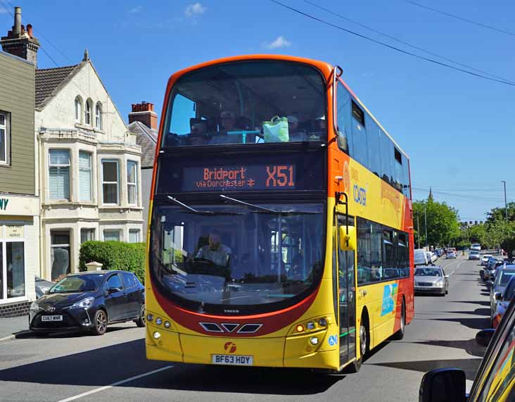 First Wessex Volvo B9TL Wright Eclipse Gemini 37999 Jurassic Coaster
